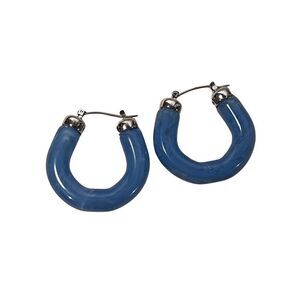 New Periwinkle Wide Puffy Resin Hoop Women’s Retro Earrings